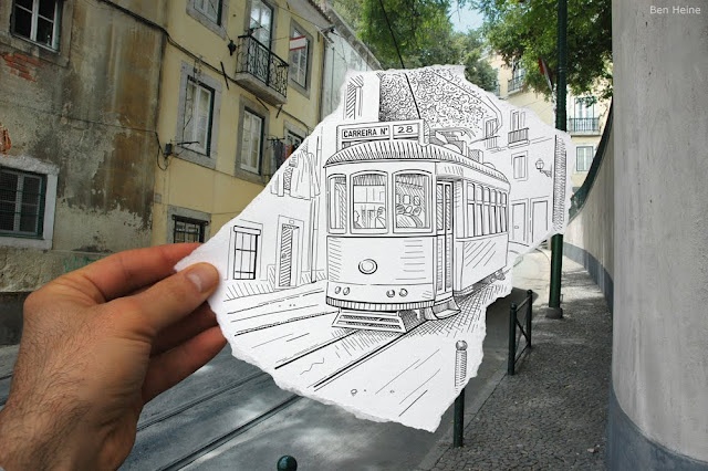 Amazingly Creative Drawing Vs Photography by Ben Heine! 10 Pics