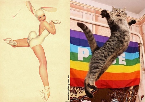 13 Hilarious Comparisons of Women And Cats in the Similar Poses!